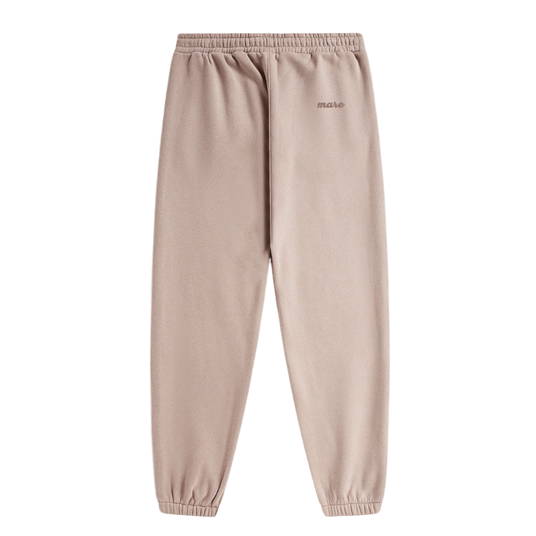Beige sweatpants with mare logo