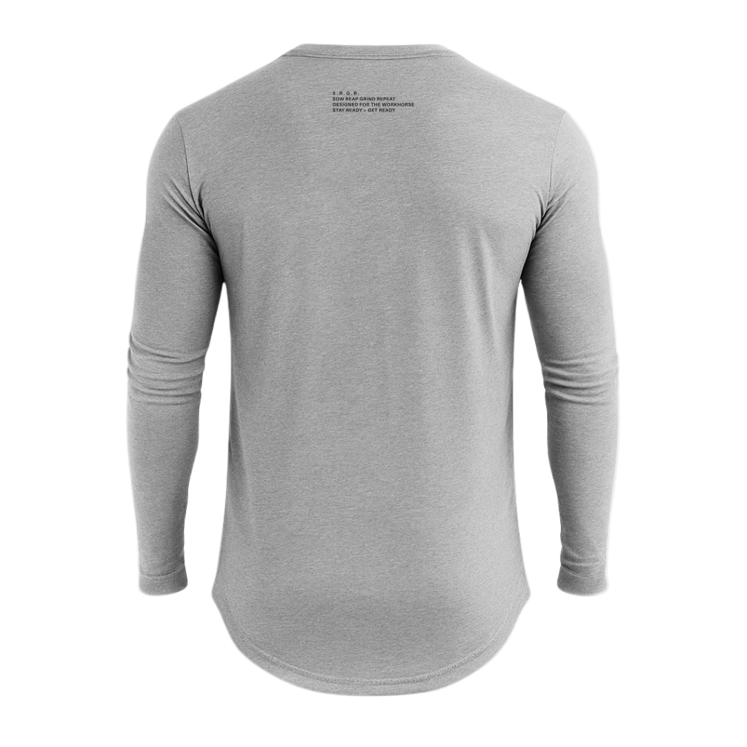 Gray long-sleeve shirt on a white background