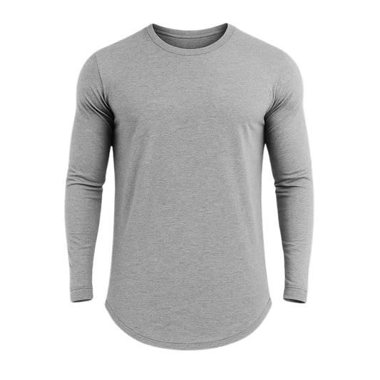 Gray long-sleeve shirt on a white background