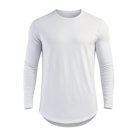 White long-sleeve shirt on a white background