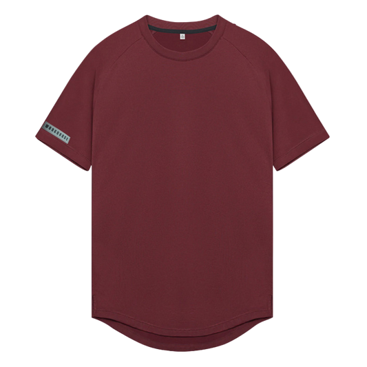 Maroon t-shirt on a white background